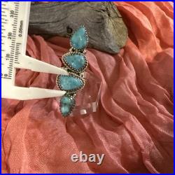 White Water Turquoise Statement Ring, Southwestern, Punchy, Adjustable