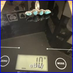 White Water Turquoise Statement Ring, Southwestern, Punchy, Adjustable