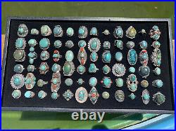 Wholesale Lot of 50 Grams Of Turquoise Sterling Silver 925 Rings Resale Bulk
