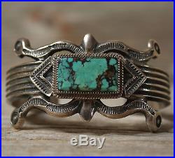 Wilson Begay Navajo Native American Sterling Silver Turquoise Cuff Bracelet
