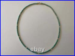Women's 4mm Turquoise and Diamond Tennis Necklace in 14K White Gold Over 16