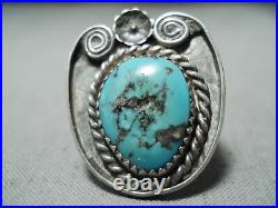 Wonderful Vintage Navajo Kingman Turquoise Sterling Silver Ring