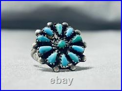 Wonderful Vintage Zuni Turquoise Sterling Silver Ring