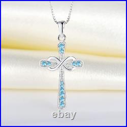 YL Cross Necklace 925 Sterling Silver Infinity Pendant Religious Jewelry Christi