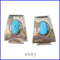 Yazzy Navajo Sterling Silver Turquoise Watch Clips 21.03 Tgw