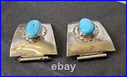 Yazzy Navajo Sterling Silver Turquoise Watch Clips 21.03 Tgw