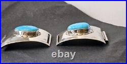 Yazzy Navajo Sterling Silver Turquoise Watch Clips 21.03 Tgw