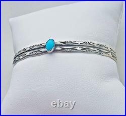 Yvonne Bebo Nvajo 925 Sterling Silver Turquoise Cuff Bracelet