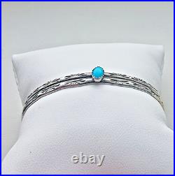 Yvonne Bebo Nvajo 925 Sterling Silver Turquoise Cuff Bracelet