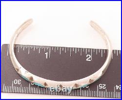 ZUNI NAVAJO 925 Silver Vintage Minimalist Rhombus Turquoise Bracelet BT9914