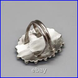 ZUNI-STERLING SILVER & TURQUOISE CLUSTER RING by GEORGE GASPER-SIZE 7