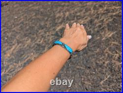Zuni Cuff Bracelet Nevada Turquoise Inlay Sterling Silver Jewelry Sz 6.25 in Zuni Cuff Bracelet Nevada Turquoise Inlay Sterling Silver Jewelry Sz 6.25 in