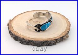 Zuni Cuff Bracelet Nevada Turquoise Inlay Sterling Silver Jewelry Sz 6.25 in Zuni Cuff Bracelet Nevada Turquoise Inlay Sterling Silver Jewelry Sz 6.25 in