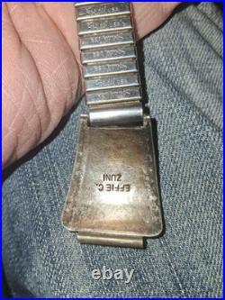 Zuni Effie Calavaza Sterling Silver Native American Jewelry Vintage Turquoise