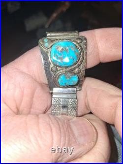 Zuni Effie Calavaza Sterling Silver Native American Jewelry Vintage Turquoise