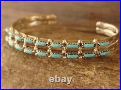 Zuni Indian Jewelry Sterling Silver Turquoise Bracelet Murray Hannaweeka