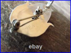 Zuni Indian Jewelry Sterling Silver White MOP Corn Pendant Pin Tracy Bowekaty