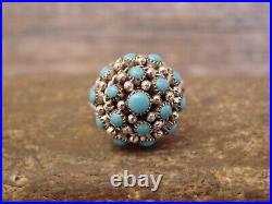 Zuni Indian Sterling Silver & Turquoise Cluster Ring by Charlie Size 6 Zuni Indian Sterling Silver & Turquoise Cluster Ring by Charlie Size 6