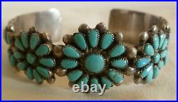 Zuni Jewelry By Irene Paylusi Sterling Silver Cuff Bracelet Set With Turquoise