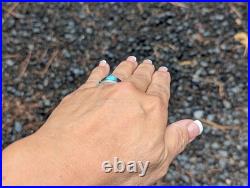 Zuni Multi Stones Inlay Band Ring Sterling Silver Handmade NA Jewelry Sz 7.75US