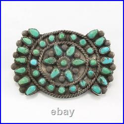 Zuni Sterling Silver Turquoise Brooch Cluster