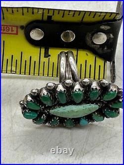 Zuni Sterling Silver & Turquoise Cluster Ring Size 5.5