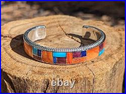 Zuni Turquoise Bracelet Cuff Jewelry Sterling Silver NA Native American Sz 6.5