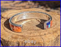 Zuni Turquoise Bracelet Cuff Jewelry Sterling Silver NA Native American Sz 6.5
