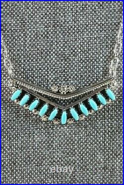 Zuni Turquoise & Sterling Silver Necklace MaDerral Kallestewa