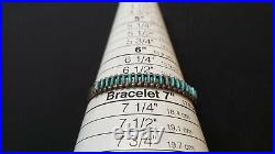Zuni sterling silver turquoise needlepoint cuff bracelet